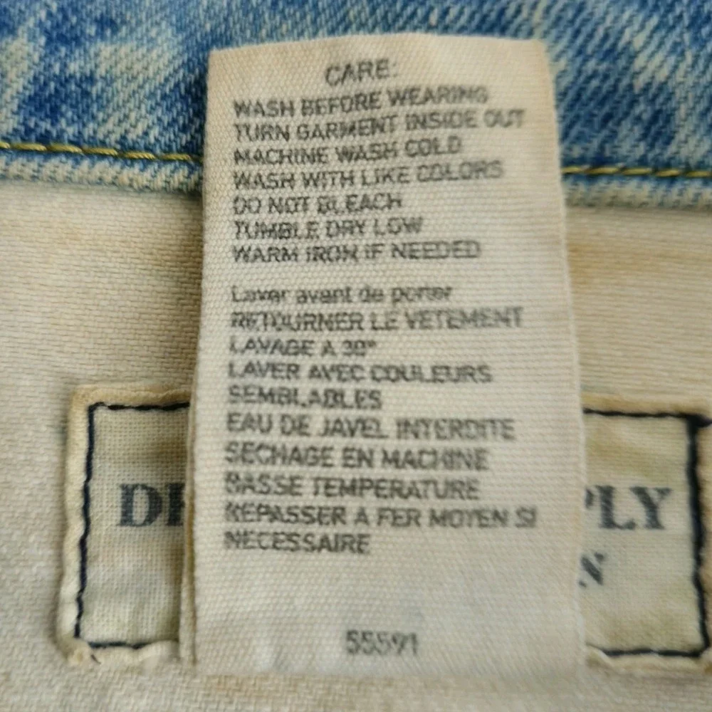 Denim & Supply Ralph Lauren Jean Jacket Womens Sz Large Distressed Denim Trucker